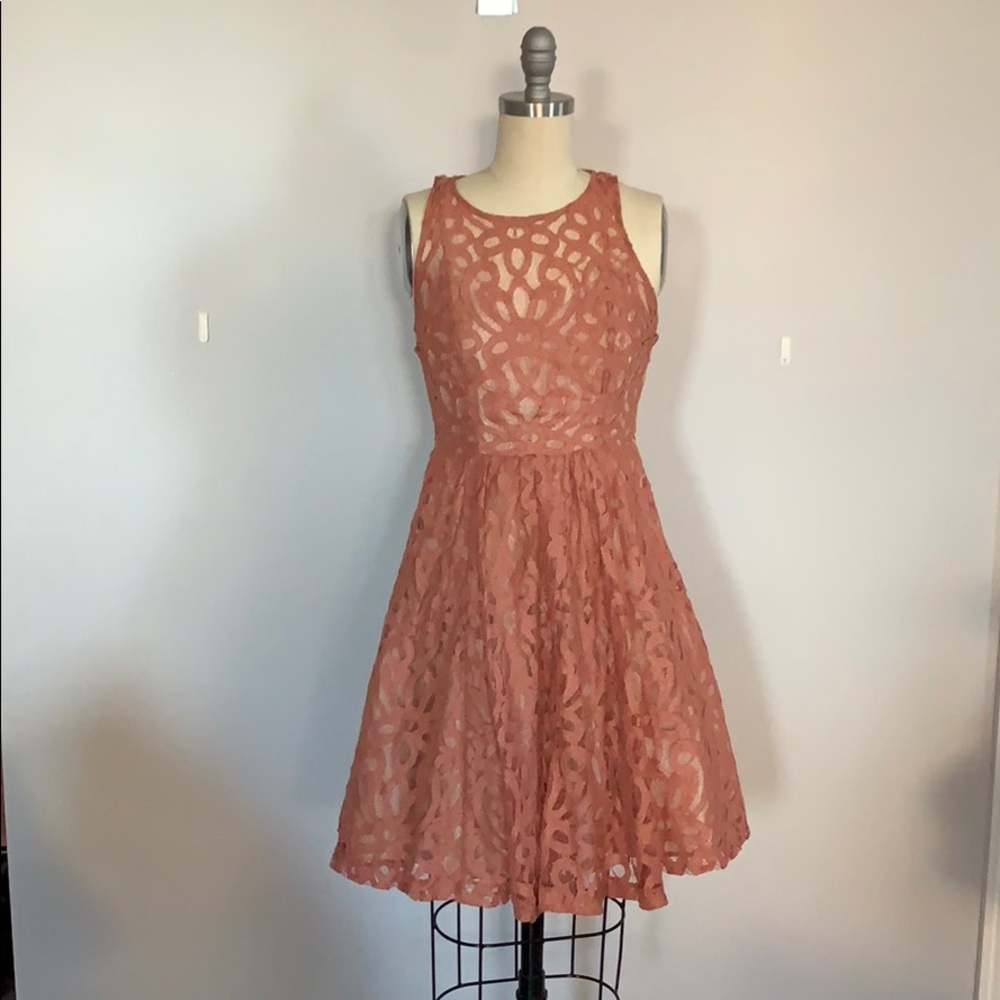 Anthropologie Lace Appliqué Dress.